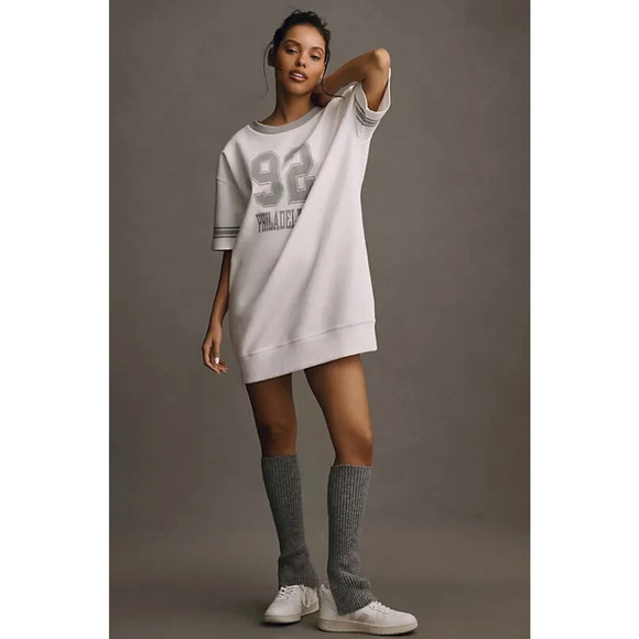 Anthropologie Daily Practice Sporty Tee Dress Medium Mini Philadelphia Lounge - Picture 1 of 9